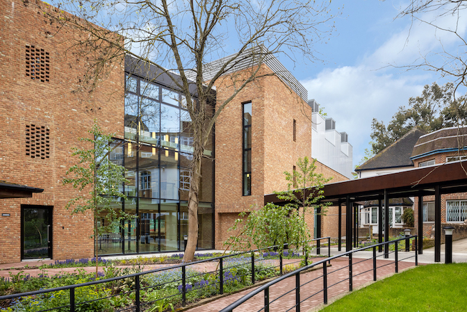 External view of St Christophers Hospice, St Chrisopher's CARE (Centre for Awareness and Response to End of Life), a new training centre for hospice care.